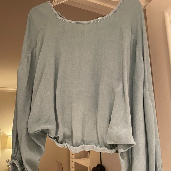 The Impeccable Pig Blue Blouse with Elastic Waist - Picture 2 of 2